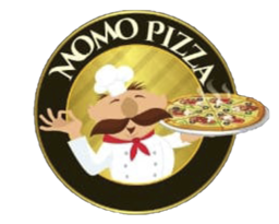 Momo Pizza logo.